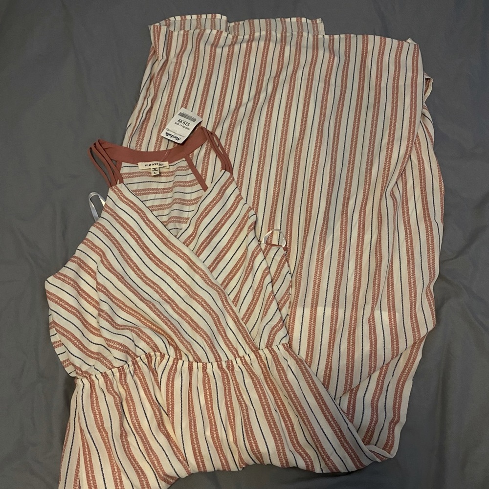 Monteau Striped Maxi Dress